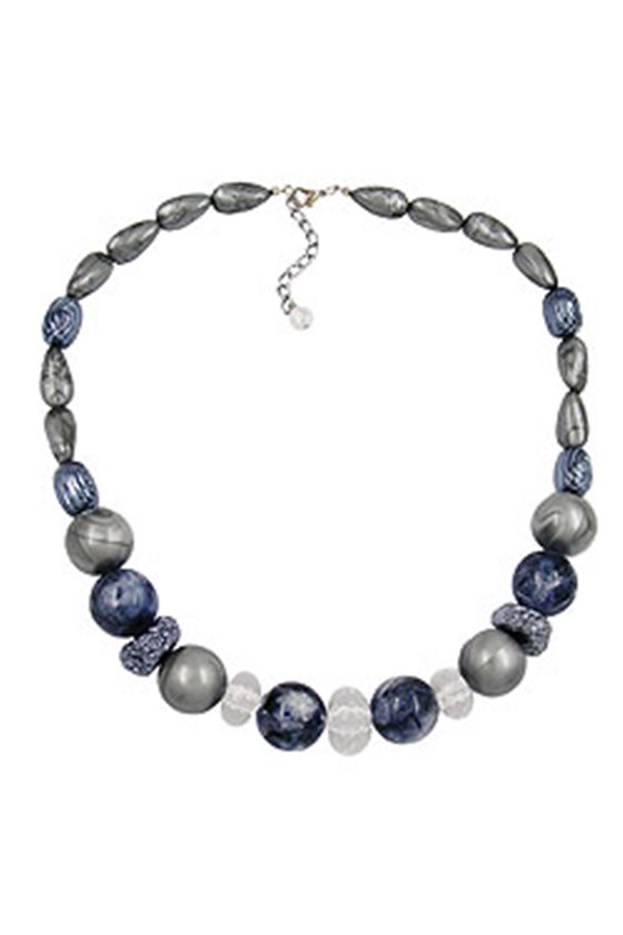 NECKLACE CRASH-BEADS GREY 55CM