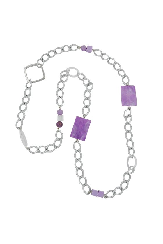 NECKLACE CURB CHAIN BEADS 95CM