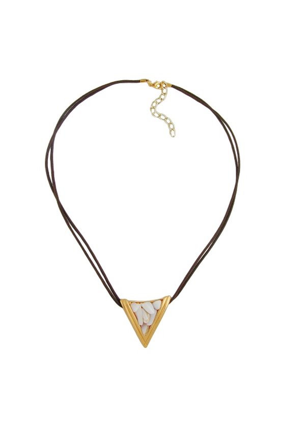NECKLACE TRIANGLE MOTHER-OF-PEARL 45CM