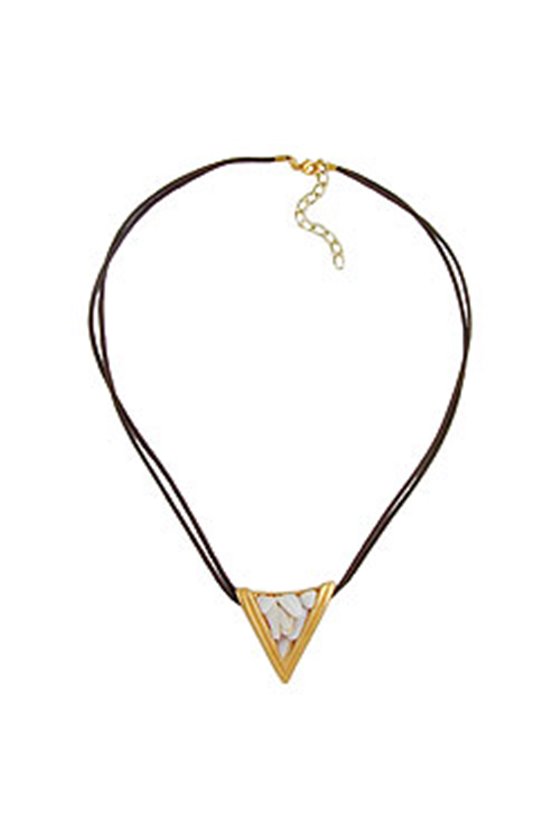NECKLACE TRIANGLE MOTHER-OF-PEARL 45CM