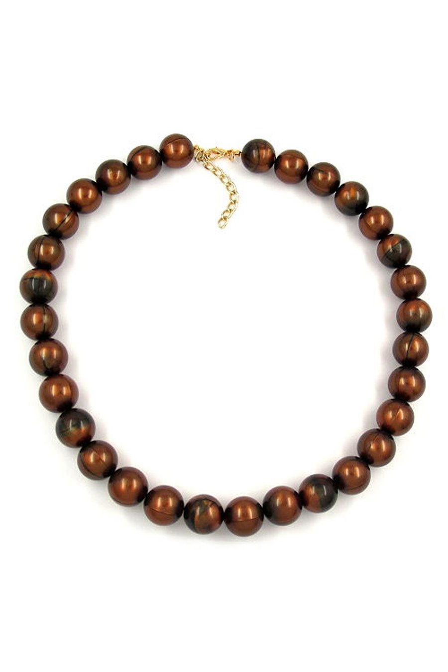 NECKLACE BEADS 16MM DARK-BROWN 50CM