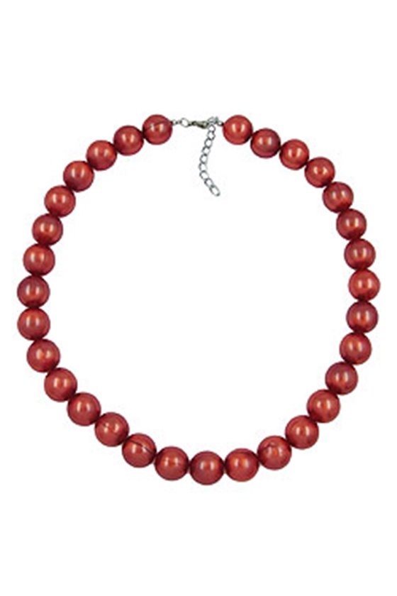 NECKLACE BEADS 16MM RED-BROWN 50CM