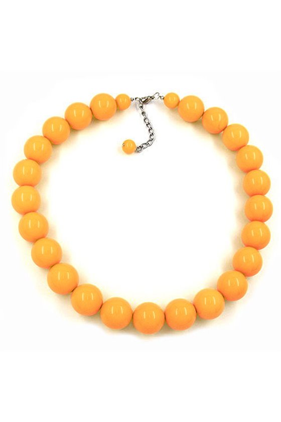 NECKLACE BEADS 20MM YELLOW-SHINY 50CM