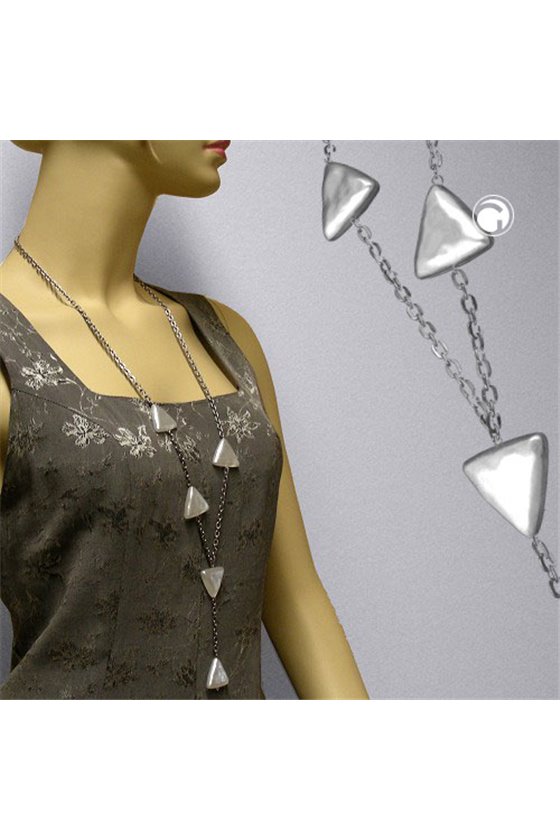 NECKLACE TRIANGLE WHITE ANCHOR CHAIN 90CM