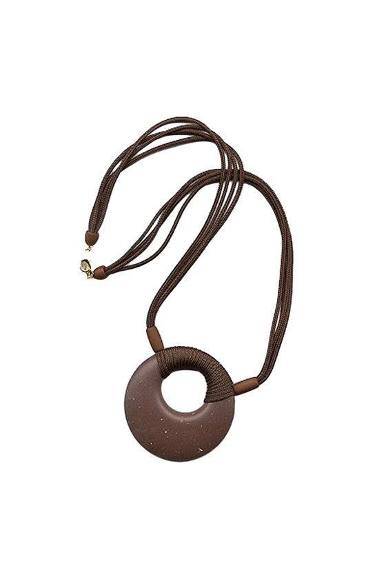 NECKLACE AMULET DARK BROWN