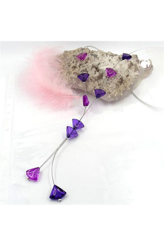 NECKLACE TRIANGLE PURPLE-TRANSPARENCY