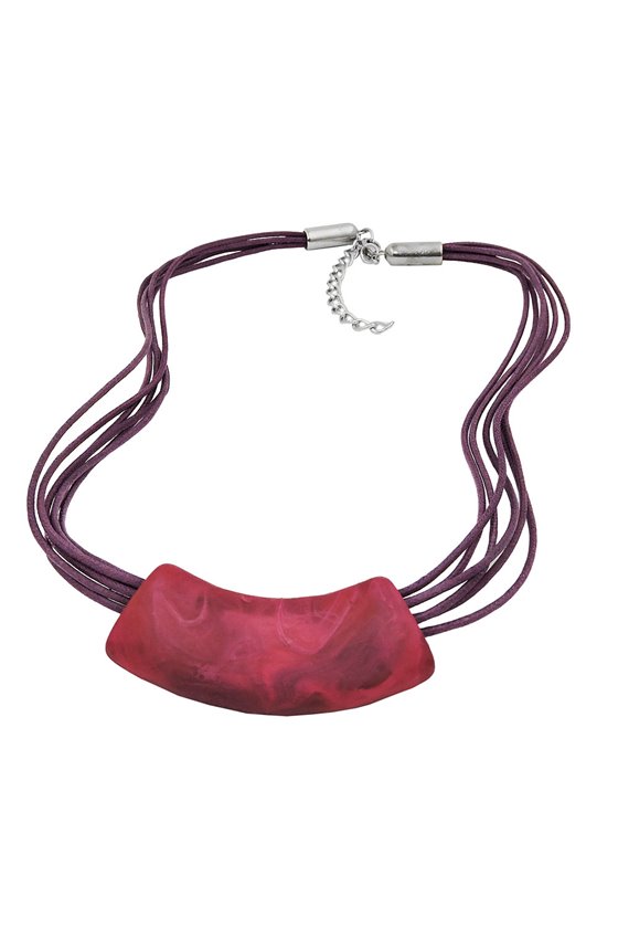 NECKLACE TUBE FLAT CURVED PINK 50CM