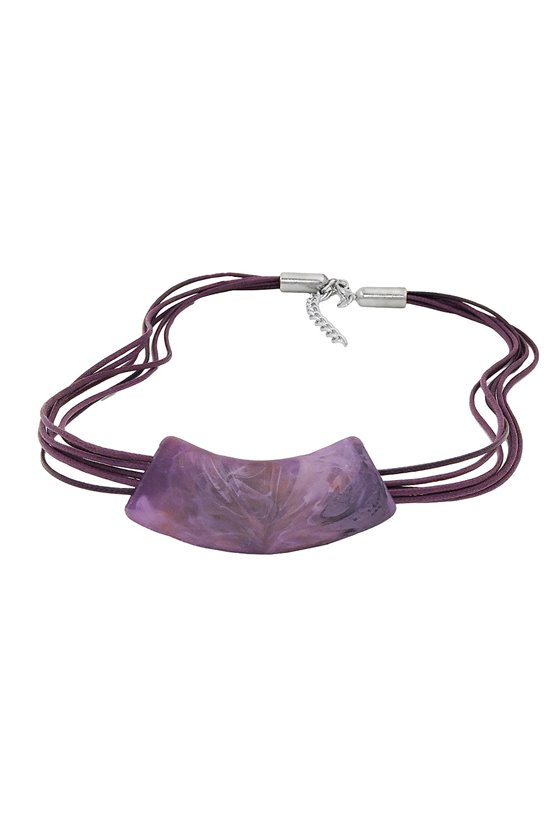 NECKLACE TUBE FLAT CURVED PURPLE 50CM
