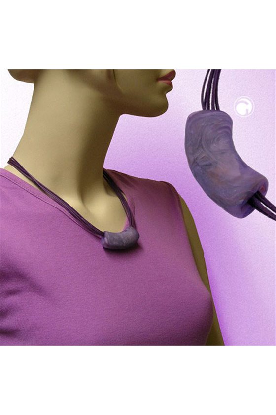 NECKLACE TUBE FLAT CURVED PURPLE 50CM