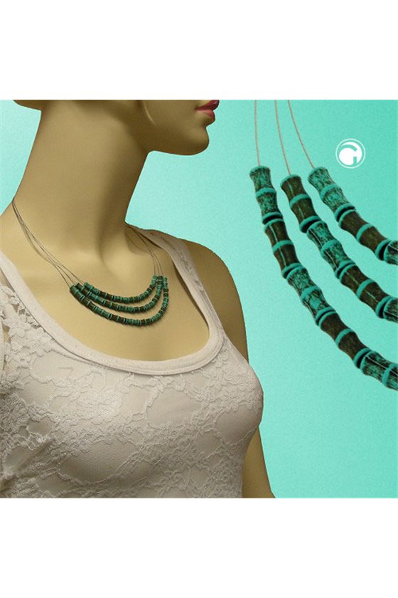 NECKLACE THREE ROWS TURQUOISE