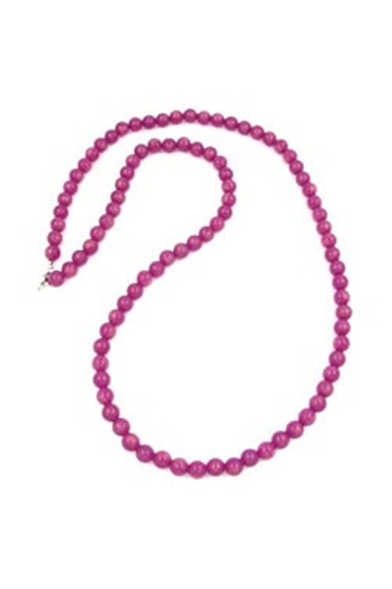NECKLACE BEADS 10MM PURPLE-SILK 90CM