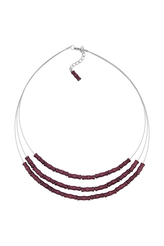NECKLACE THREE ROWS PURPLE