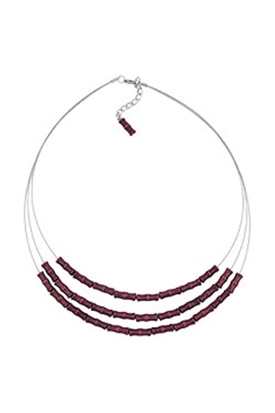 NECKLACE THREE ROWS PURPLE
