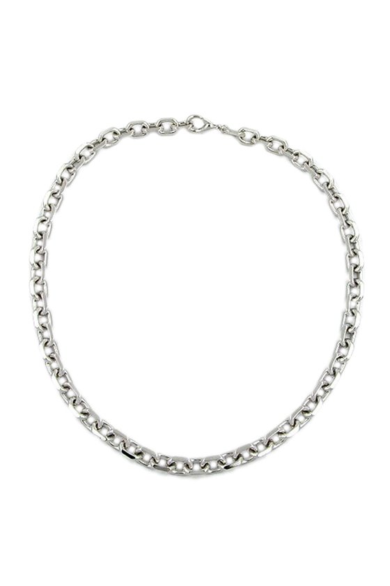 NECKLACE ANCHOR CHAIN RHODIUM PLATED 50CM