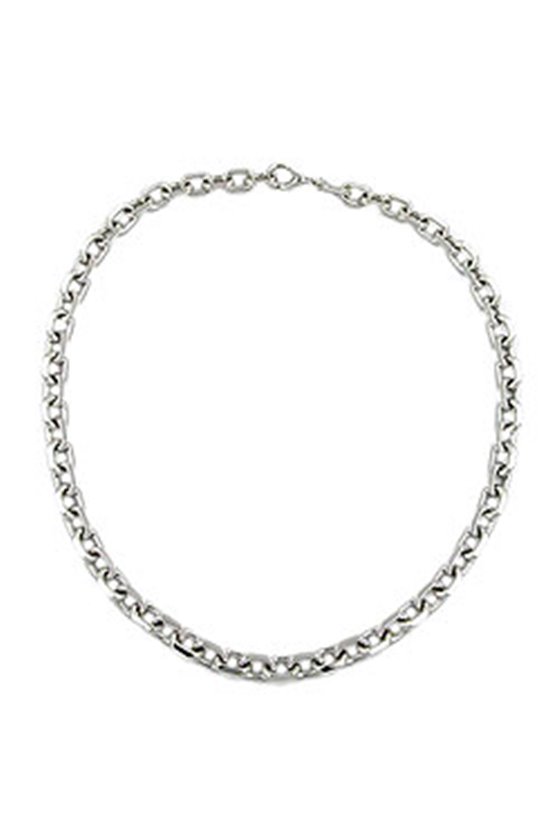 NECKLACE ANCHOR CHAIN RHODIUM PLATED 50CM