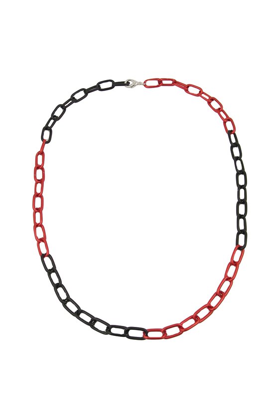 NECKLACE ANCHOR CHAIN 8MM RED/ BLACK