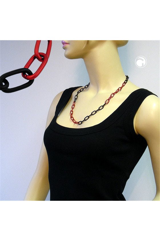 NECKLACE ANCHOR CHAIN 8MM RED/ BLACK