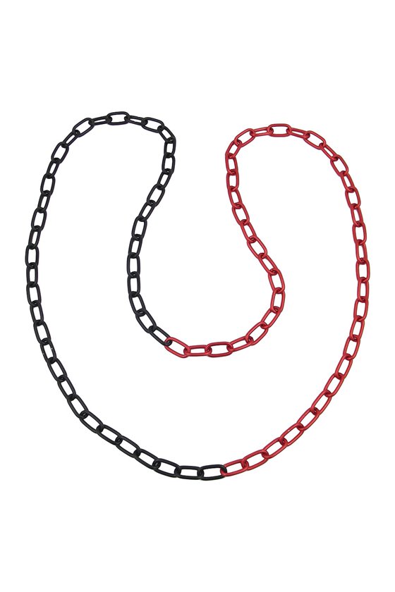NECKLACE ANCHOR CHAIN 8MM RED/ BLACK