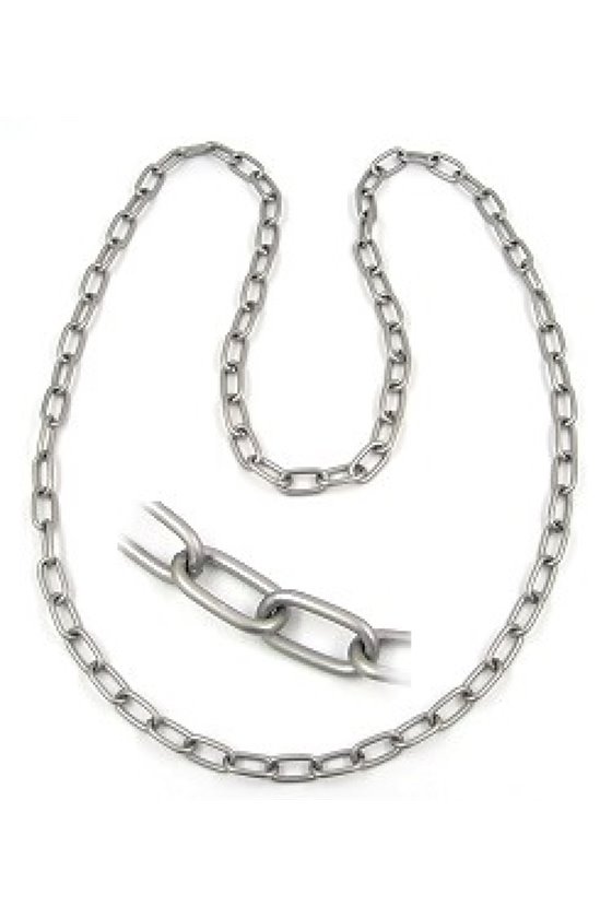 NECKLACE SILVER-COLOURED ANCHOR CHAIN 8MM