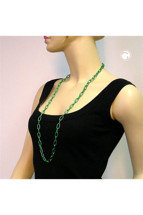 NECKLACE GREEN ANCHOR CHAIN 8MM
