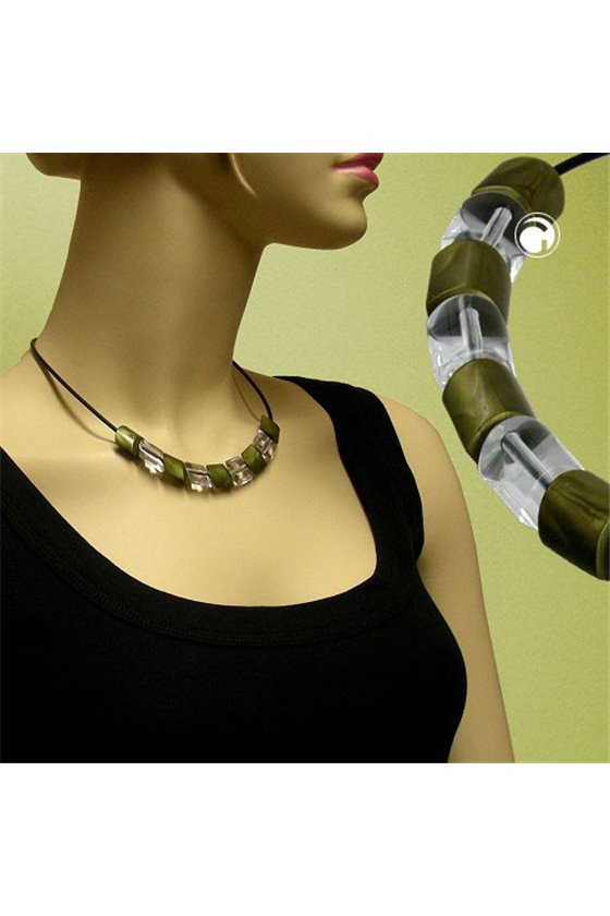 NECKLACE BEADS GREEN 45CM