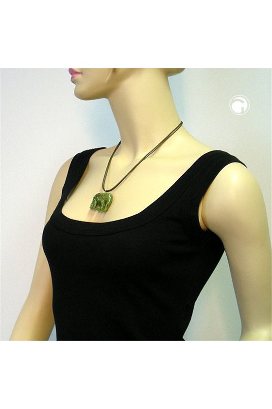 NECKLACE ELEPHANT GREEN/ OLIVE