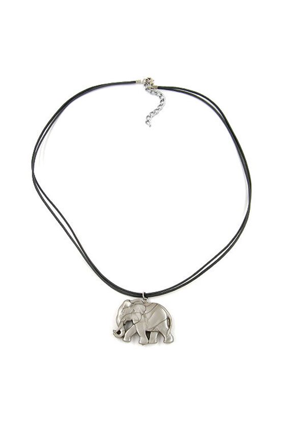 NECKLACE ELEPHANT GREY SILKY SHIMMERING