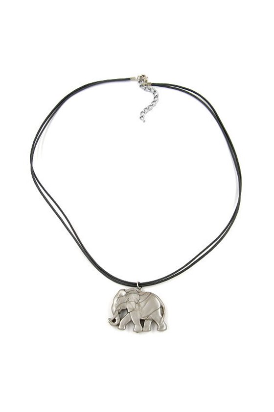 NECKLACE ELEPHANT GREY SILKY SHIMMERING