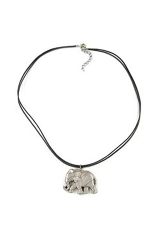 NECKLACE ELEPHANT GREY SILKY SHIMMERING