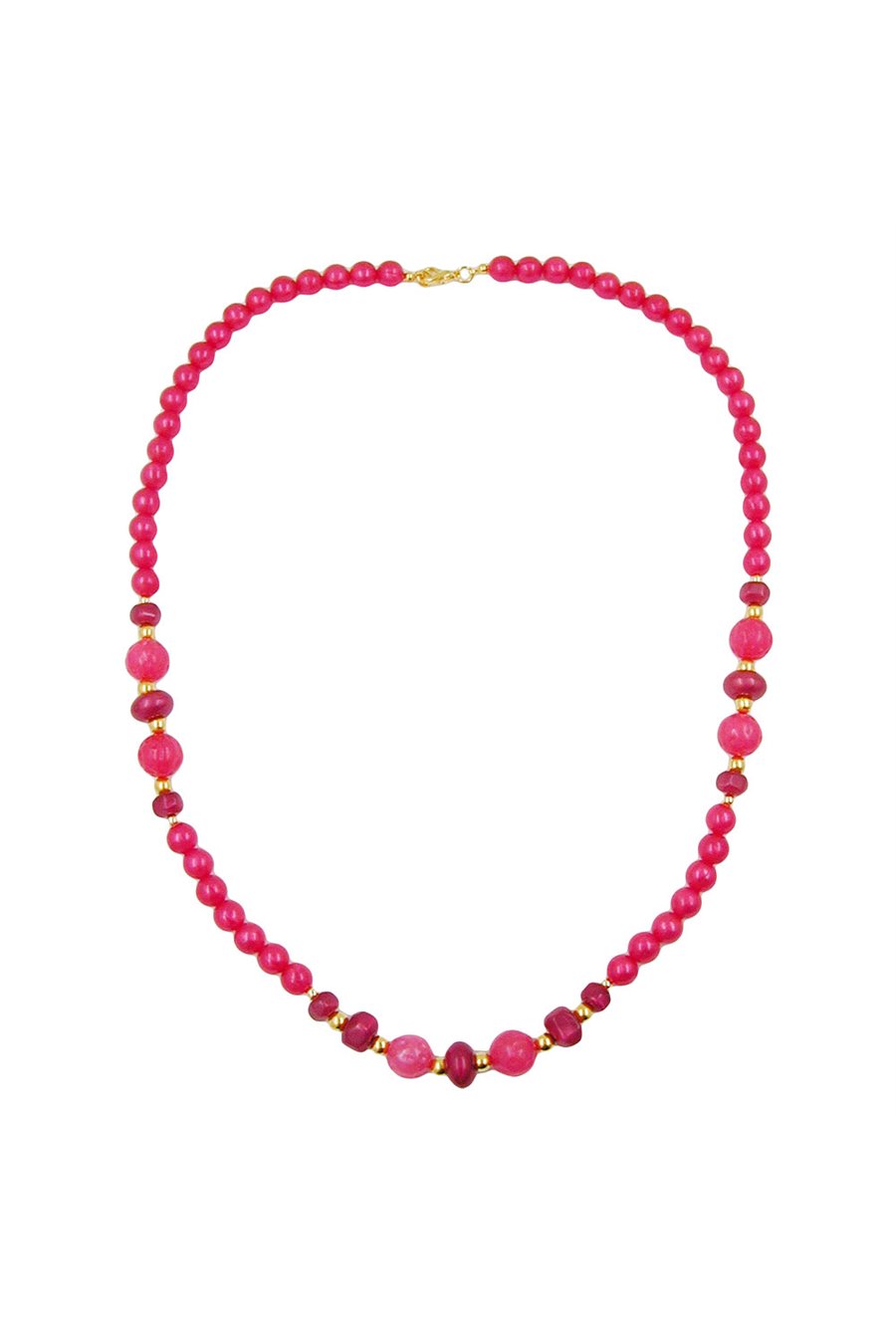 NECKLACE BEADS RASPBERRY RED