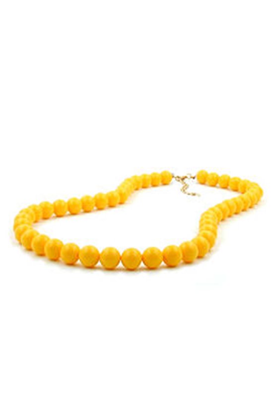 NECKLACE BEADS 8MM YELLOW