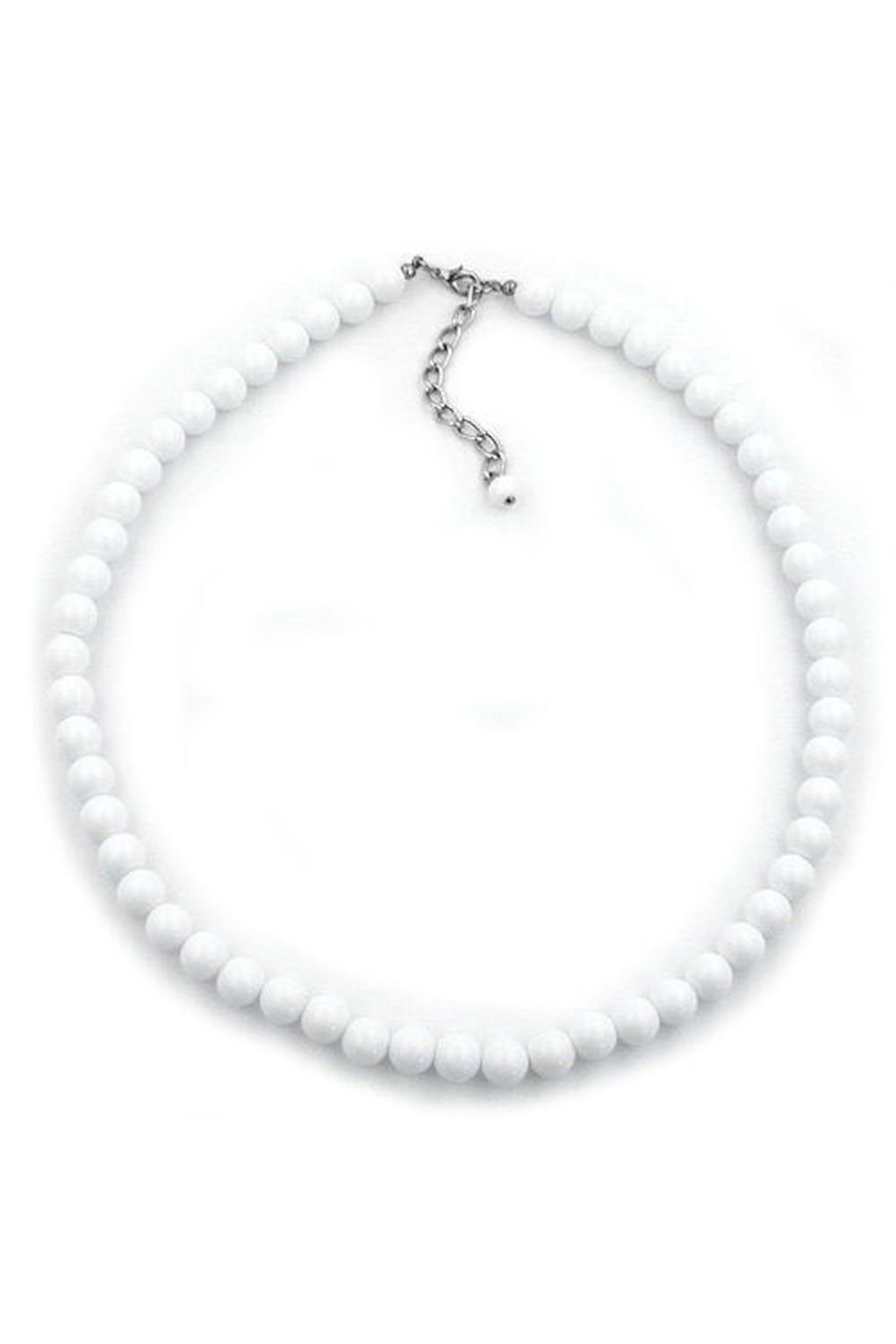 NECKLACE BEADS 6MM WHITE/ GLOSSY