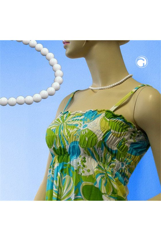 NECKLACE BEADS 6MM WHITE-SHINY 42CM