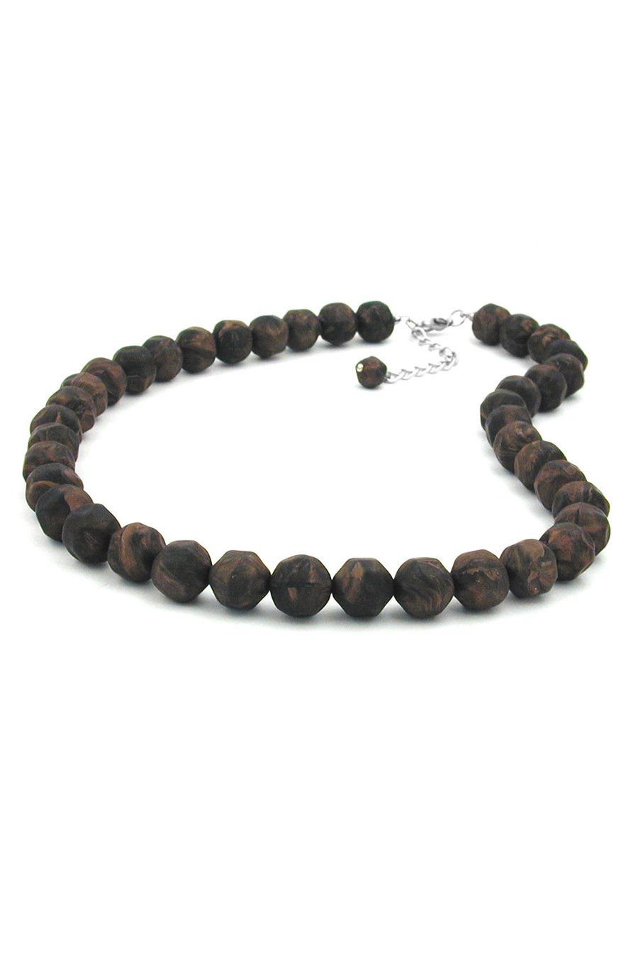 NECKLACE BAROQUE BEADS 12MM BROWN 50CM