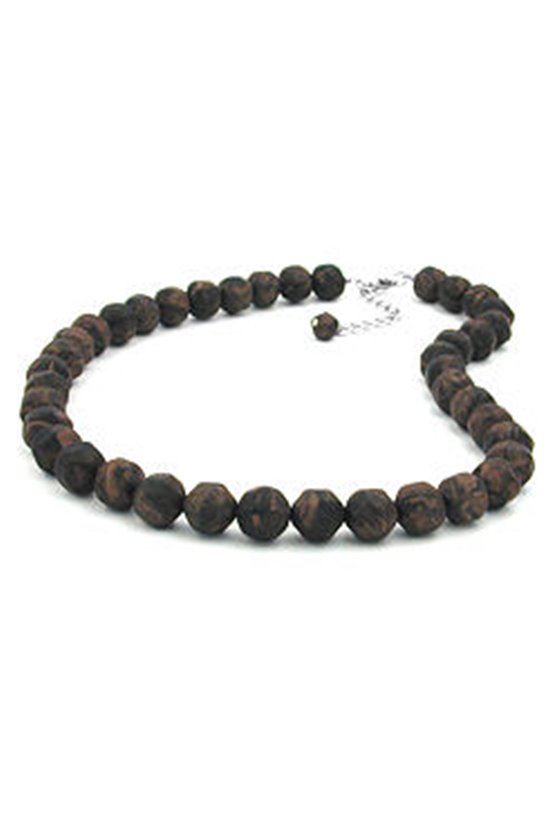 NECKLACE BAROQUE BEADS 12MM BROWN 50CM