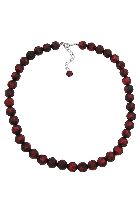 NECKLACE BAROQUE BEADS 12MM RED-BLACK 50CM