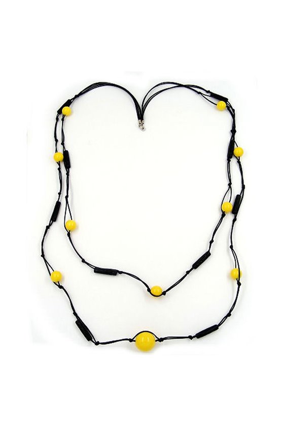 NECKLACE 2 ROWS YELLOW/ BLACK