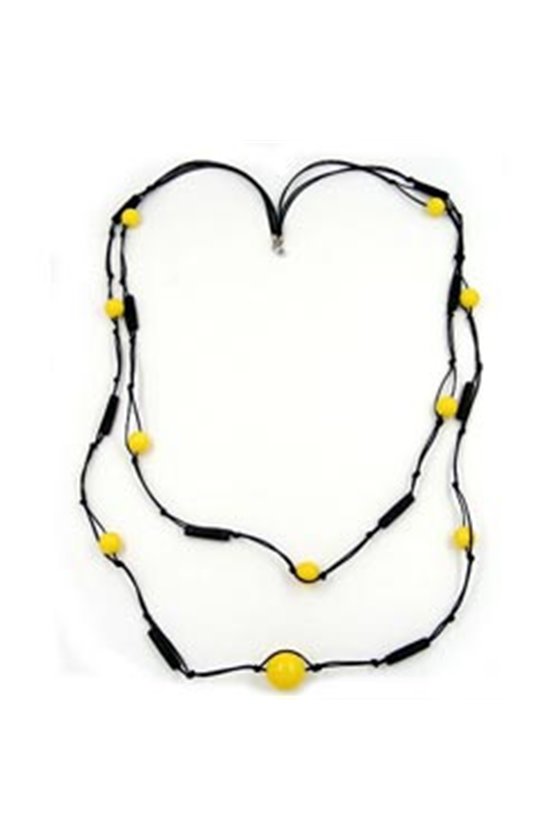 NECKLACE 2 ROWS YELLOW/ BLACK