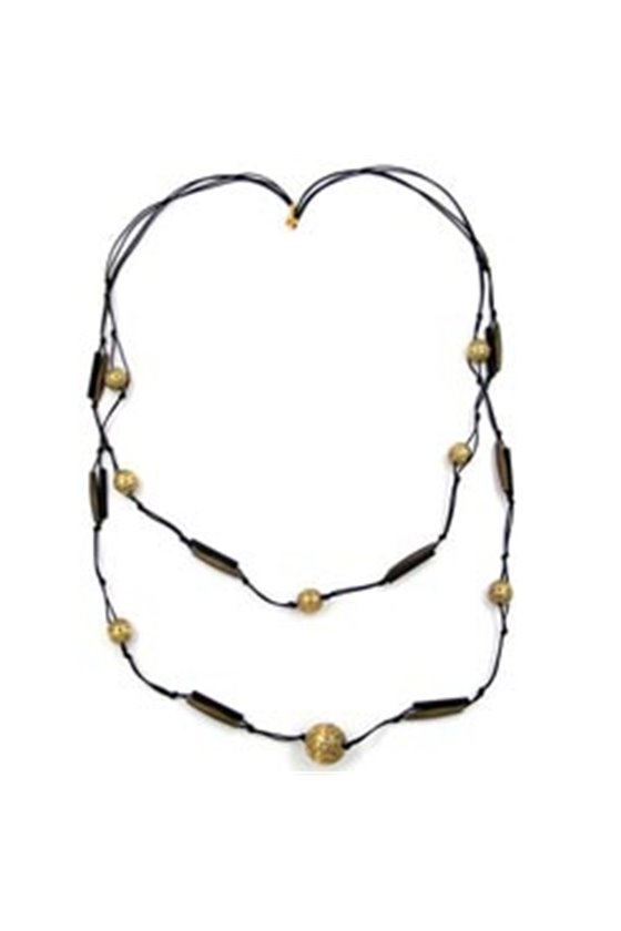 NECKLACE 2 ROWS ANTIQUE BRASS 100CM