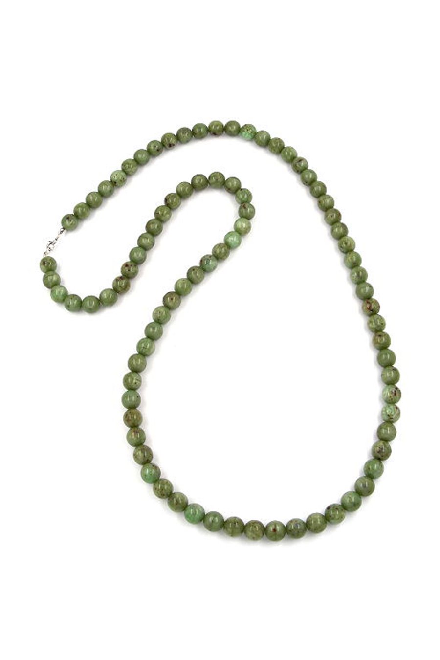 NECKLACE BEADS 12MM OLIVE-GREEN