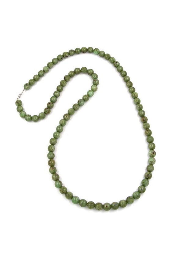 NECKLACE BEADS 12MM OLIVE-GREEN