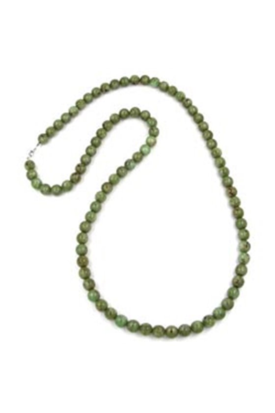 NECKLACE BEADS 12MM OLIVE-GREEN