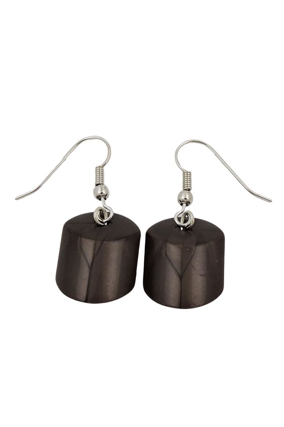 EARRINGS DANGELING BEADS BROWN-OLIVE