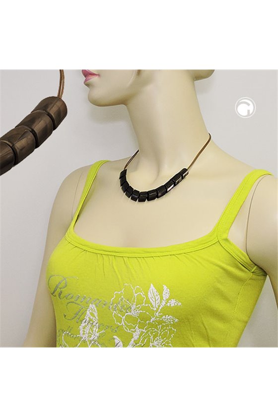 NECKLACE SLANTED BEADS OLIVE DRAB