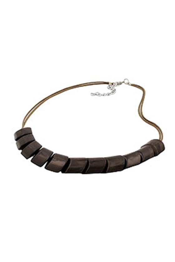 NECKLACE SLANTED BEADS OLIVE DRAB