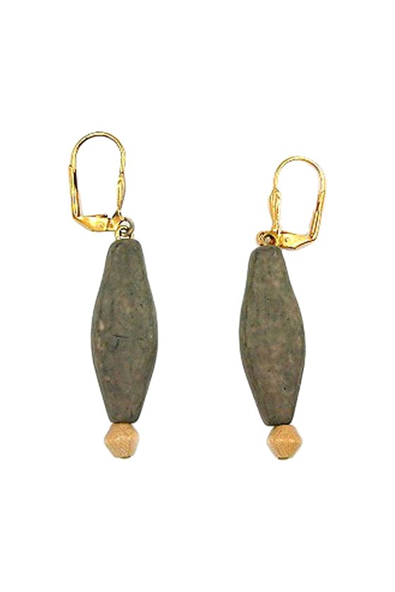 LEVERBACK EARRINGS GREY BLACK