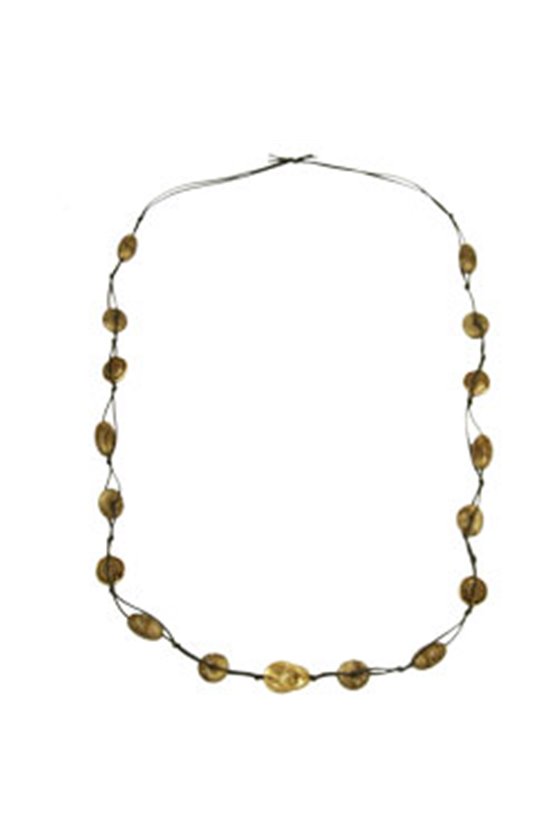 NECKLACE BAROQUE BEADS GREEN/ GOLD