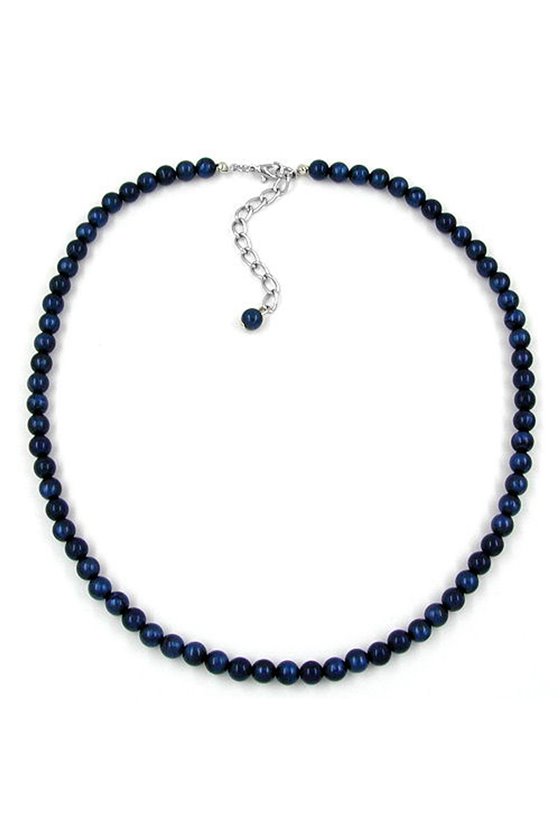 NECKLACE BEADS DARK BLUE 6MM
