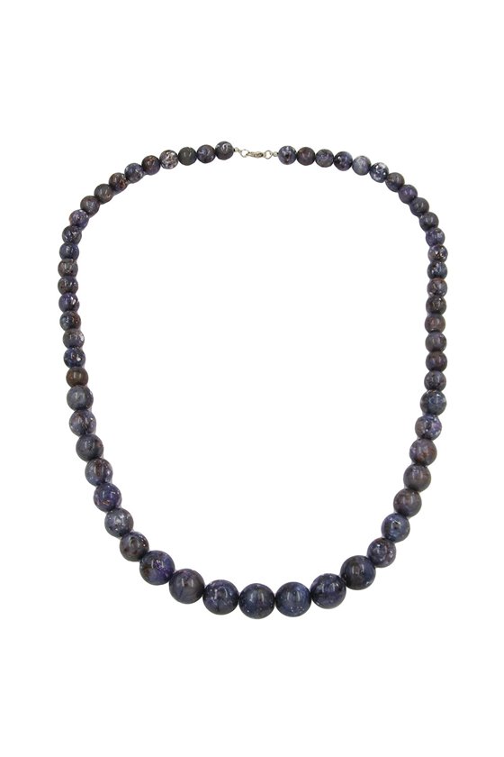 NECKLACE BEADS GREY/ LILAC