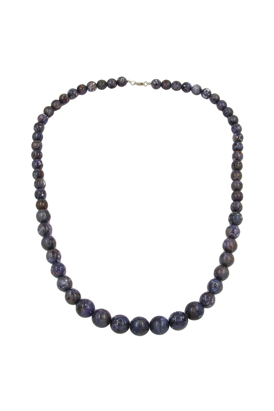 NECKLACE BEADS GREY/ LILAC